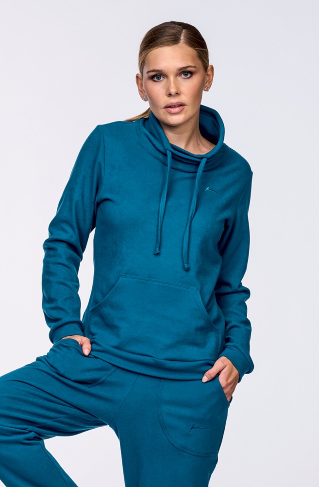 Kapuzensweat Fleece petrol 
