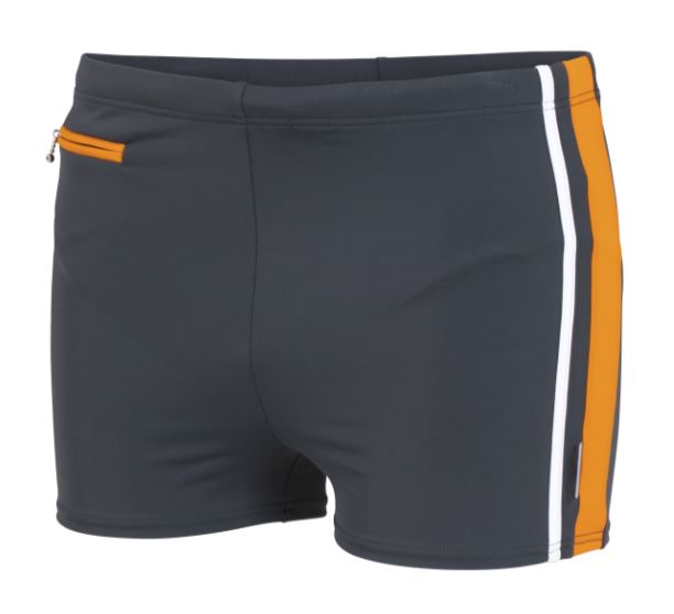 Badehose Boxer RV Tasche grau/orange 