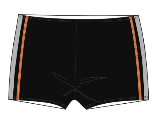 Badehose Kinder Boxer schwarz grau orange 