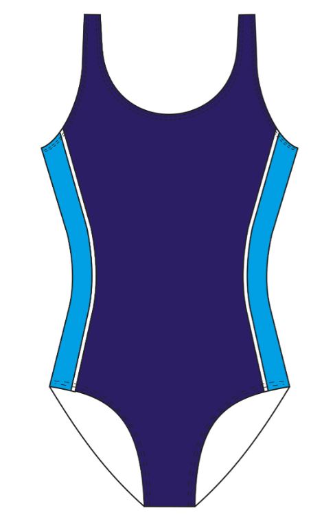 Mädchen Badeanzug marine/hellblau 