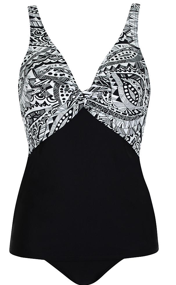 Tankini schwarz/weiß 