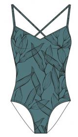 Schwimmer Anzug grau black floral 